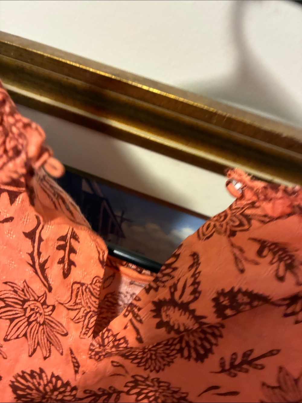 Universal threads Women’s Orange Floral Maxi Dress - Lightweight - Picture 9 of 13